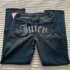 Juicy couture high rise mid dark wash straight leg jeans